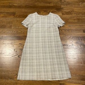 Calvin Klein White & Black Plaid Shift Dress
